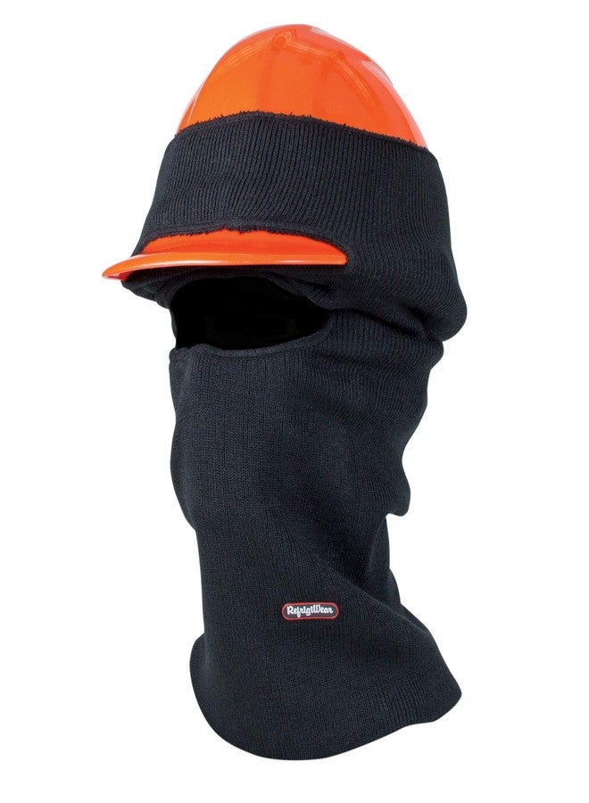 RefrigiWear Hard Hat Balaclava - 2-Layer Long Neck Face Mask for Cold Weather Work, Black - One Size - Image 2